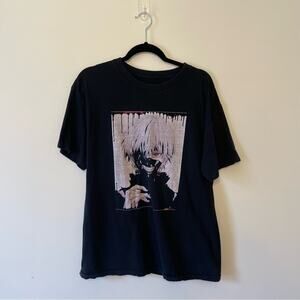 Tokyo Ghoul L black short sleeve t-shirt Japanese anime casual cozy white